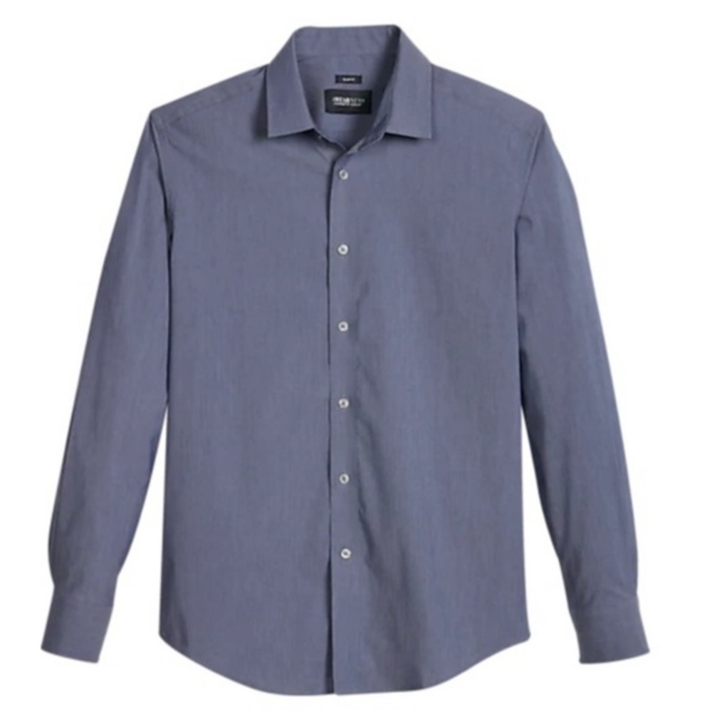 Kenneth Cole Slim Fit Wrinkle Free Sport Shirt in Charcoal Gray XL